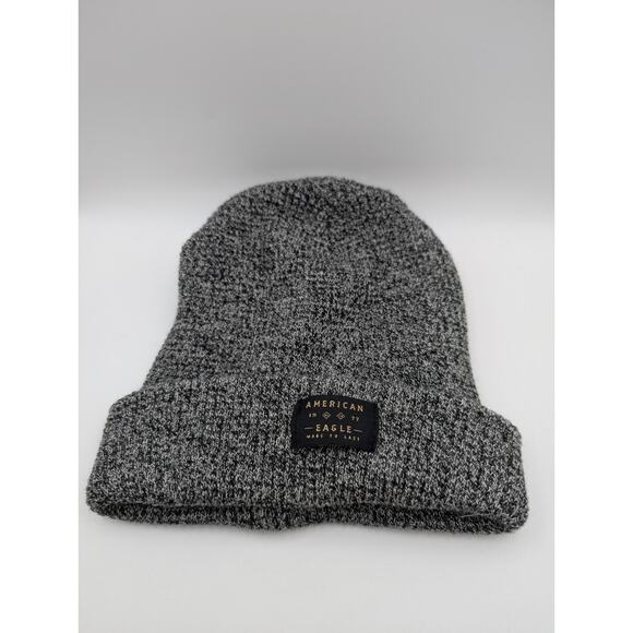 American Eagle Outfitters Other - American Eagle Mens AE Wool Blend Beanie Hat AEO Skull Heather Gray Black
